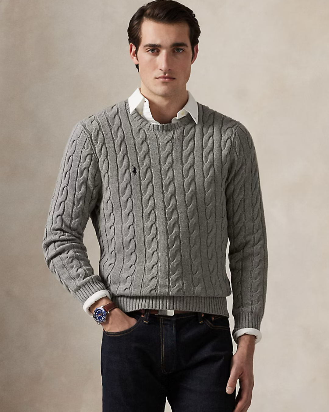 Maglione Classico in Cotone Intrecciato