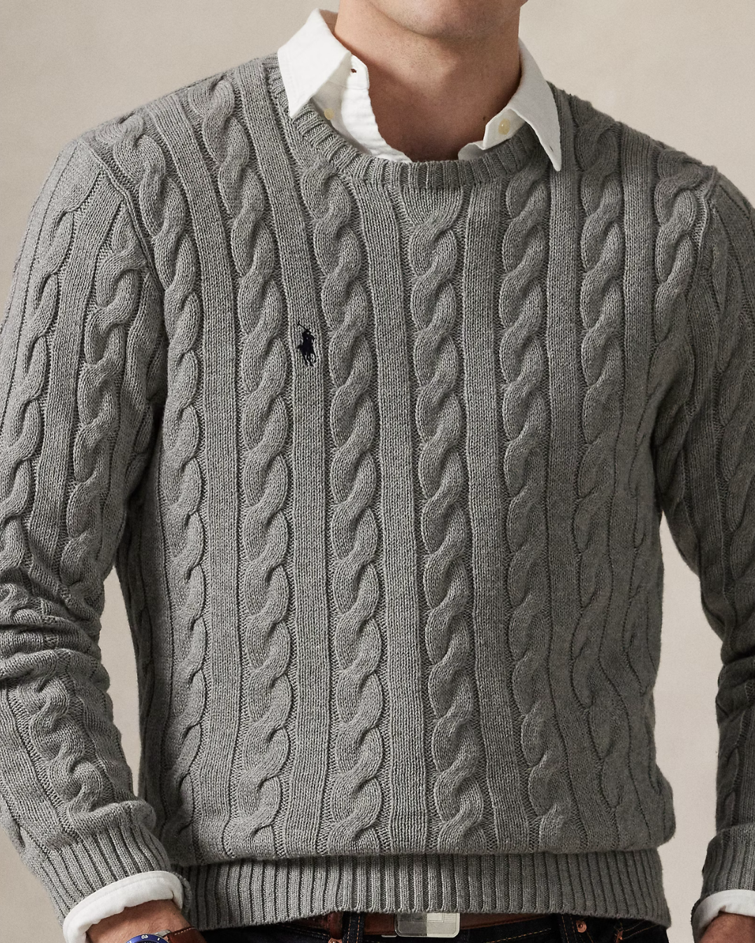 Maglione Classico in Cotone Intrecciato