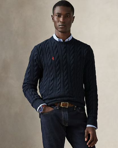 Maglione Classico in Cotone Intrecciato