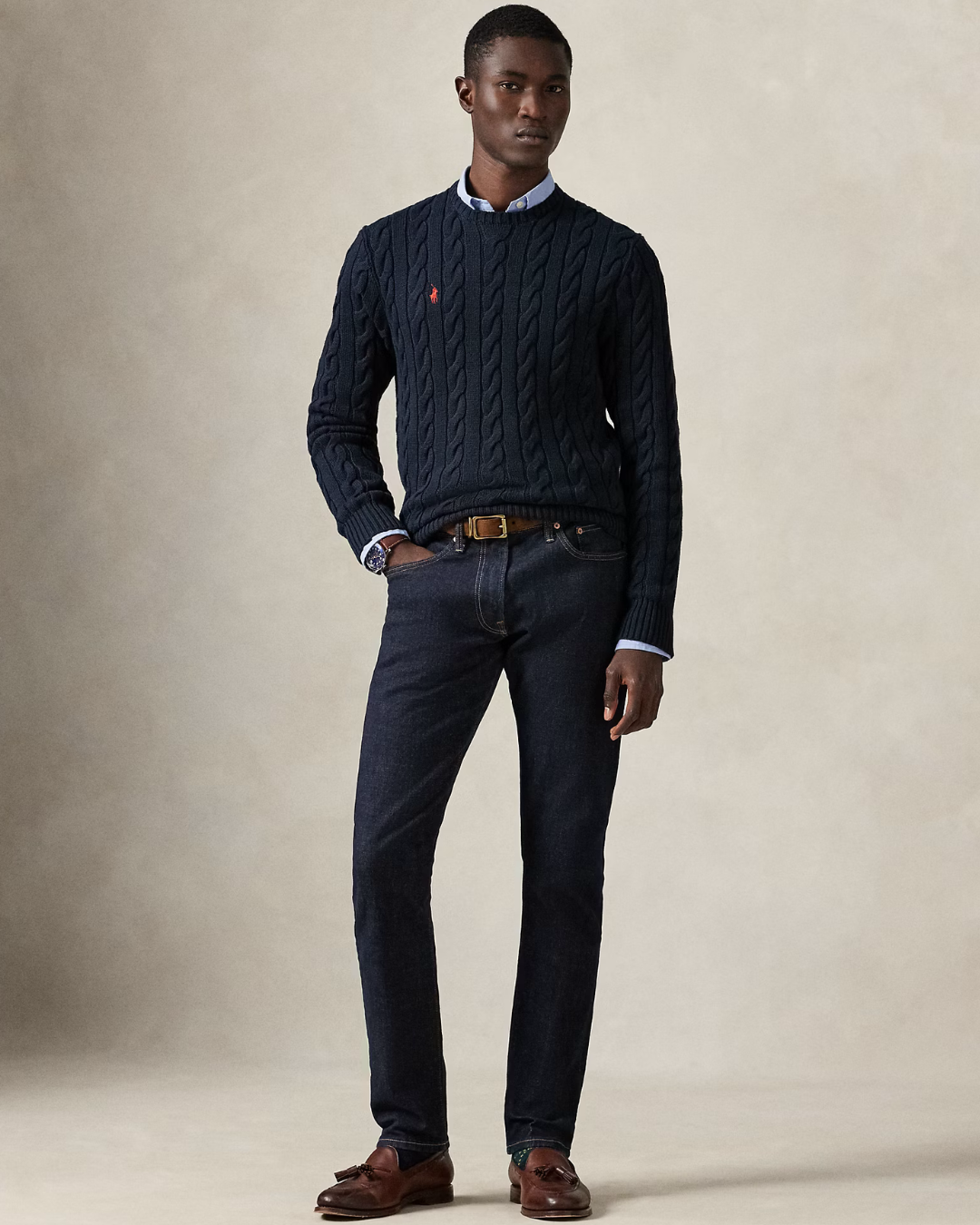 Maglione Classico in Cotone Intrecciato