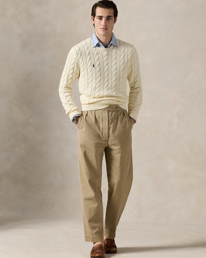 Maglione Classico in Cotone Intrecciato