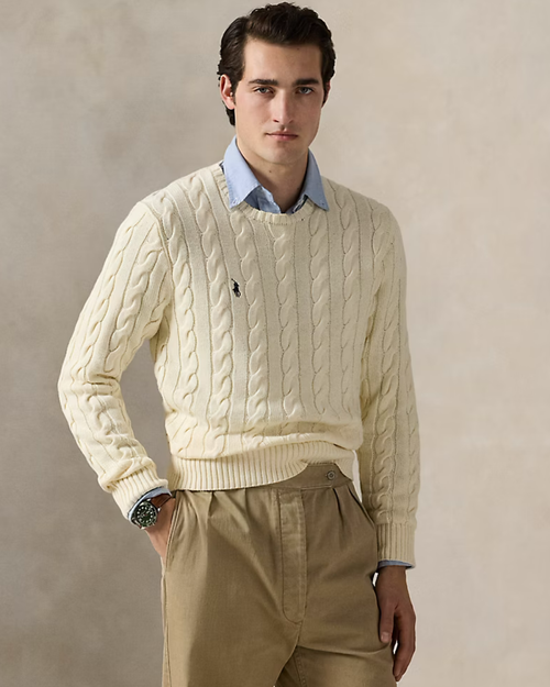 Maglione Classico in Cotone Intrecciato